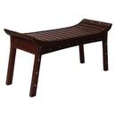 Elegant Mango Wood Slatted Chaise With Metal Accents