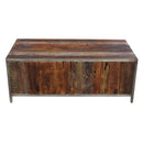 Mid Century Modern Distressed Teak Wood Coffee Table With Drawers