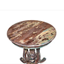 Farmhouse Style Reclamied Wood 24" Round End Table