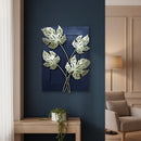 Eclectic Metal Maple Leaves In Black And Gold Finish Wall Hanging