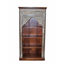 Mediterranean Style Hand Carved Arch Solid Wood Bookcase