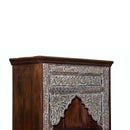 Mediterranean Style Hand Carved Arch Solid Wood Bookcase