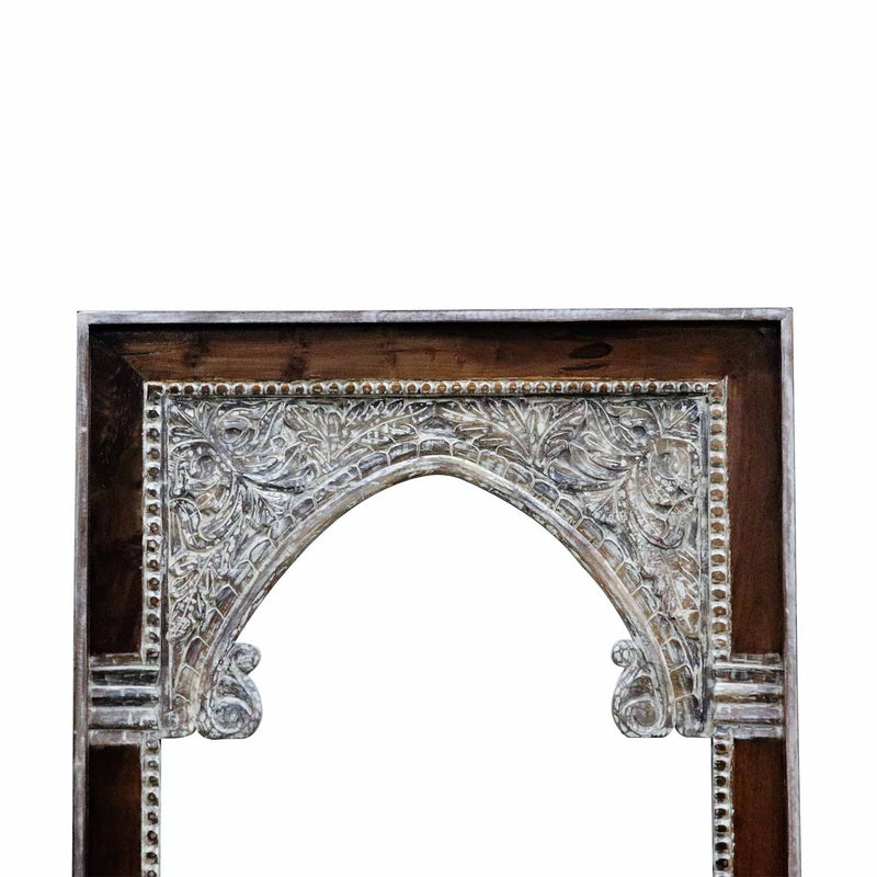 Mediterranean Style Hand Carved Arch Large Mirror