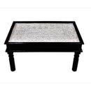 Carved Wooden Panel Inset Two-Tone 36" x 24" Coffee Table