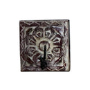 Eclectic Carved Distressed Wooden Single Wall Hook
