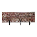 Farmhouse Carved Distressed 3 Hooks Wall Panel