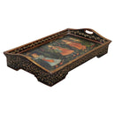 Eclectic "Maharaja" Hand Painted Large Wooden Serving Tray
