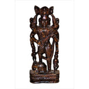 Eclectic Wooden Carved Tall Traditional Musician Statue