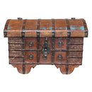 Antique Indian Cash Box With Metal Accents