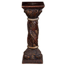 Ornate Carved Wooden 30" Tall Pedestal