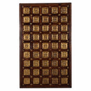 Ornate Brass Tile Carved Solid Wood Coffee Table