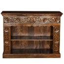 Elegant Carved Solid Wood Small Media Console