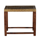 Elegant Brass Foil Cladded Solid Wood Nesting Tables ; Set of 3