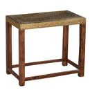 Elegant Brass Foil Cladded Solid Wood Nesting Tables ; Set of 3