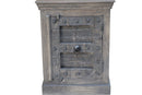 Gray Antique Door Solid Wood Nightstand Cabinet