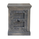 Gray Antique Door Solid Wood Nightstand Cabinet