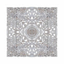 Intricately Carved Floral Lattice Square White 51"x51" Wall Decor