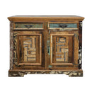 Farmhouse Style Distressed Reclaimed Wood 2-Door Cabinet