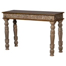 Farmhouse Style Solid Wood Carved 48" Long Distressed Sofa Table