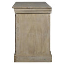 Farmhouse Style Carved Arched Doors Distressed White Mango Wood Media Console