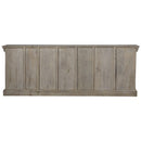 Farmhouse Style Carved Arched Doors Distressed White Mango Wood Media Console