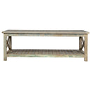 Distressed Reclaimed Wood Coastal Style Large Rectangle Coffee Table