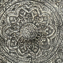 Mid Century Modern Carved Mandala Solid Wood Gray Credenza