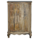 Elegant 2-Door Solid Wood Gray Tall Cabinet With Brass Accents