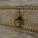 French Style Distressed Gray Solid Wood Cabinet With Drawer