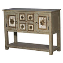 Mid Century Modern Solid Wood & Brass Accent Console With Drawers