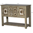 Mid Century Modern Solid Wood & Brass Accent Console With Drawers