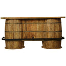 Eclectic Solid Wood Barrels Repurposed Serving Bar