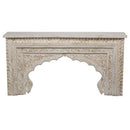 Mediterranean Style Carved Arch Solid Wood 60" Long Console Sofa Table