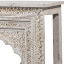 Mediterranean Style Carved Arch Solid Wood 60" Long Console Sofa Table