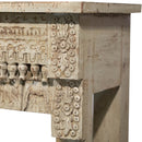 Farmhouse Style Hand Carved Solid Wood Spindles Distressed Sofa Table