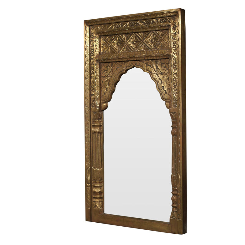 Eclectic Mediterranean Arch Mirror Cladded With Brass Foil