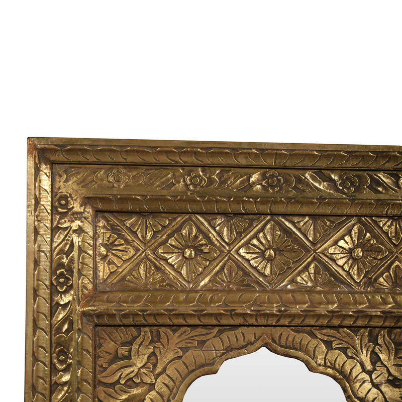 Eclectic Mediterranean Arch Mirror Cladded With Brass Foil