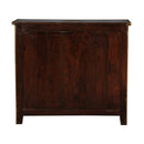 Ornate 2-Door Solid Wood Cabinet With Brass Foil Accents