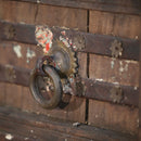 1800s Antique Teak Wood Distressed Rustic Door With Metal Straps