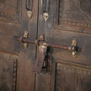 Early 1900s Antique Teak Wood Large Door And Frame With Original Latch
