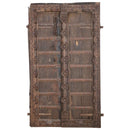 Naturally Aged 1900s Floral Carved Teak Wood Door