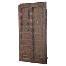 Naturally Aged 1900s Floral Carved Teak Wood Door
