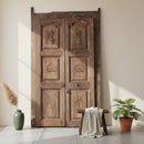Early 1900s Hand Carved 81" Tall Teak Wood Antique Door