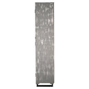 Mid Century Modern Carved Mango Wood Gray Distressed Armoire