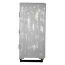 Farmhouse Style Distressed Gray 2-Door Carved Wood Cabinet