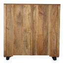 Farmhouse Style Distressed Gray 2-Door Carved Wood Cabinet