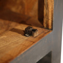 Carved Mango Wood Compact Nightstand With Drawer