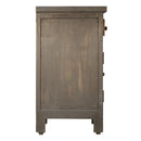 Carved Mango Wood Compact Nightstand With Drawer