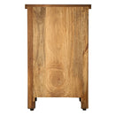 Carved Mango Wood Compact Nightstand With Drawer