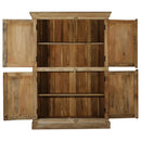 Boho Hand Carved Mango Wood Storage Cabinet
